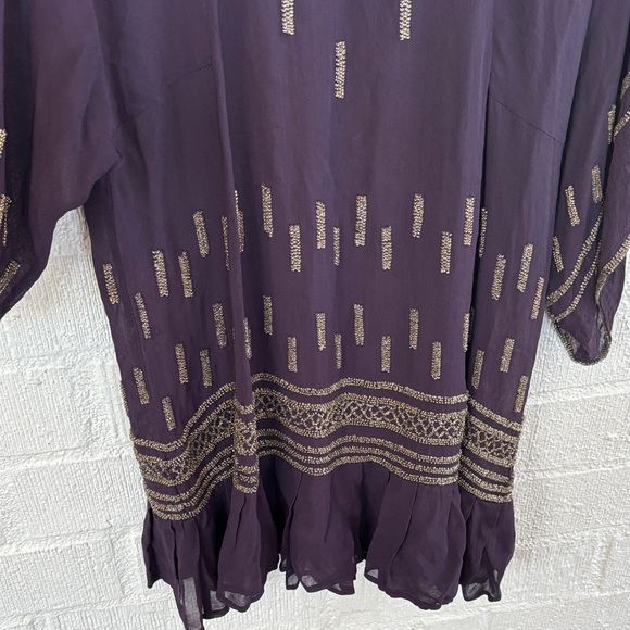 French Connection Beaded Sheer Purple Tunic  Dress sz 8 - Picture 5 of 9